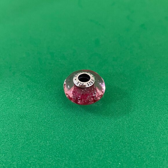 Pandora Wavy Fancy Pink Murano Glass Charm - Picture 3 of 5